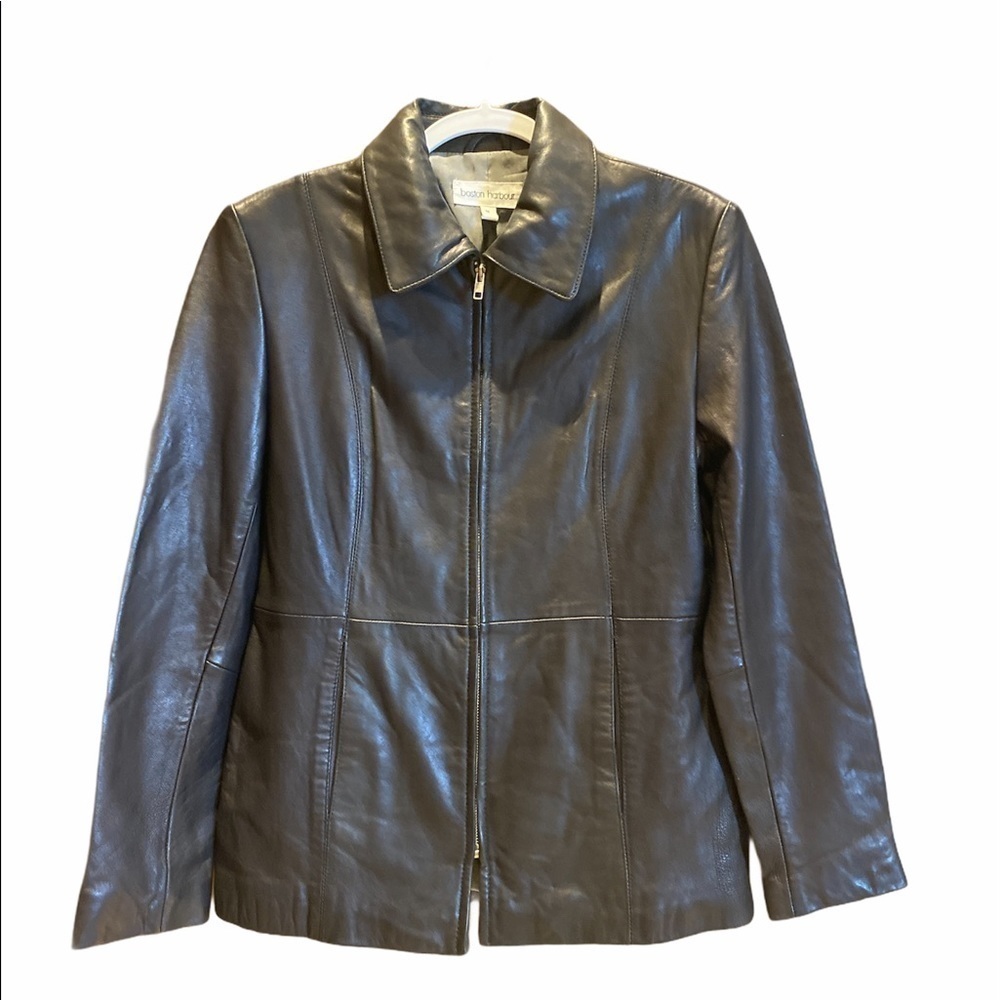 𝅺Boston Harbor Fitted soft leather Gorpcore Bikercore coat SZ M 70’s Vibe